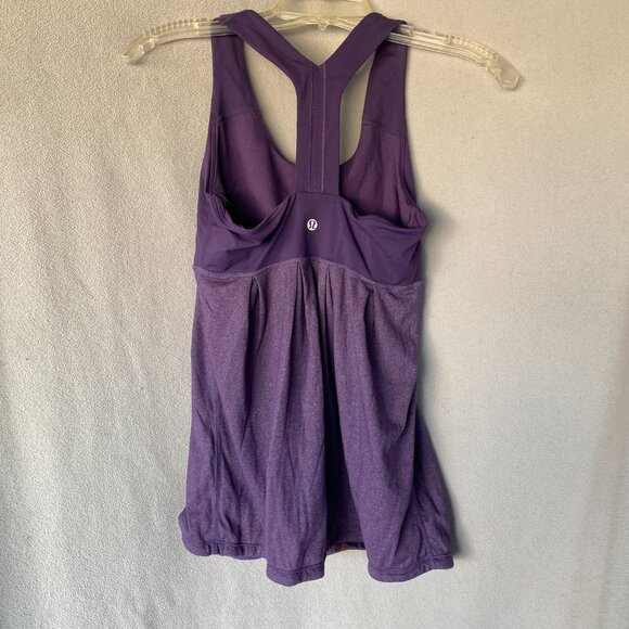 Lululemon Purple Two-Tone No Limits Tank with Built-In Bra | Racerback Flowy Ath - Picture 3 of 5